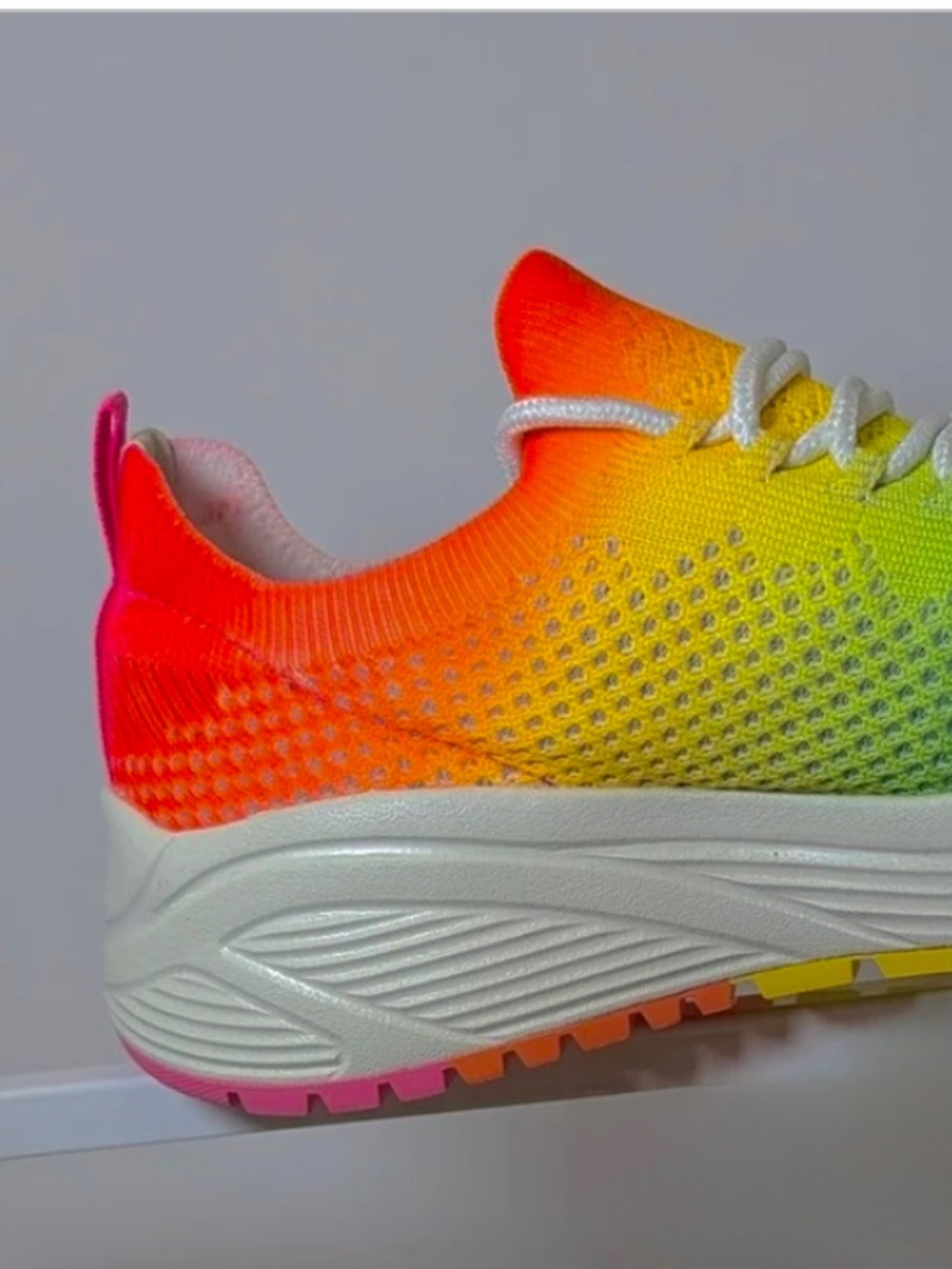 Skechers slide in sneakers gradient multicolor, knit memory foam, women 8 - Picture 4 of 10